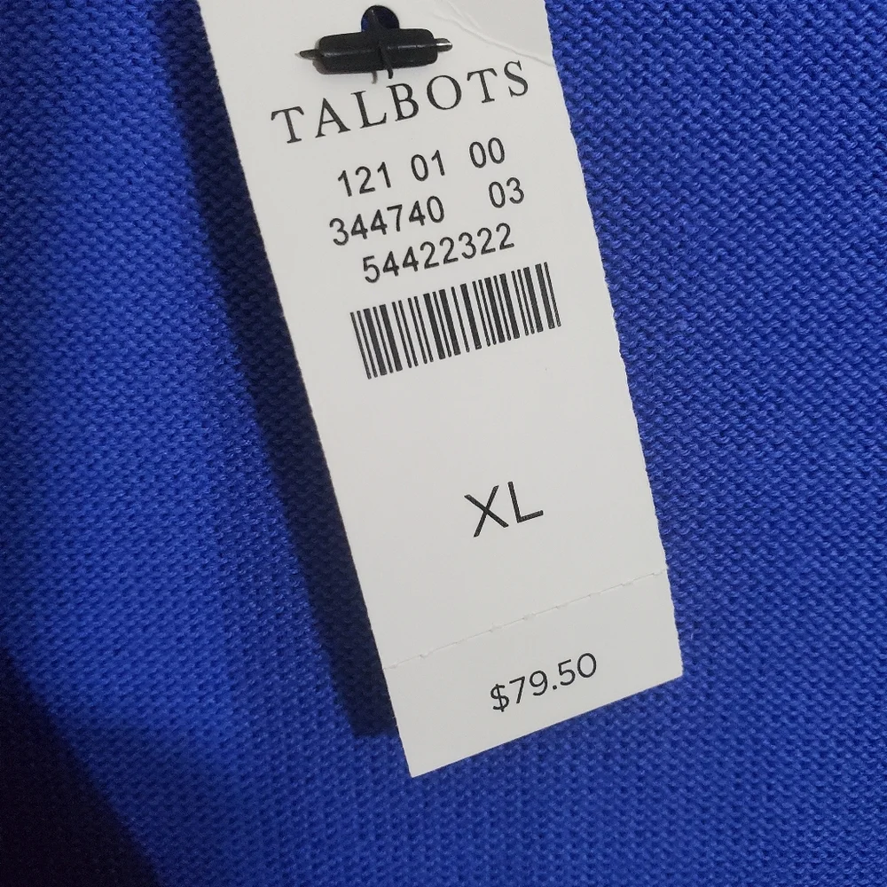 NWT Talbots Cardigan Lightweight Sweater Blue Size XL Business Casual Layers